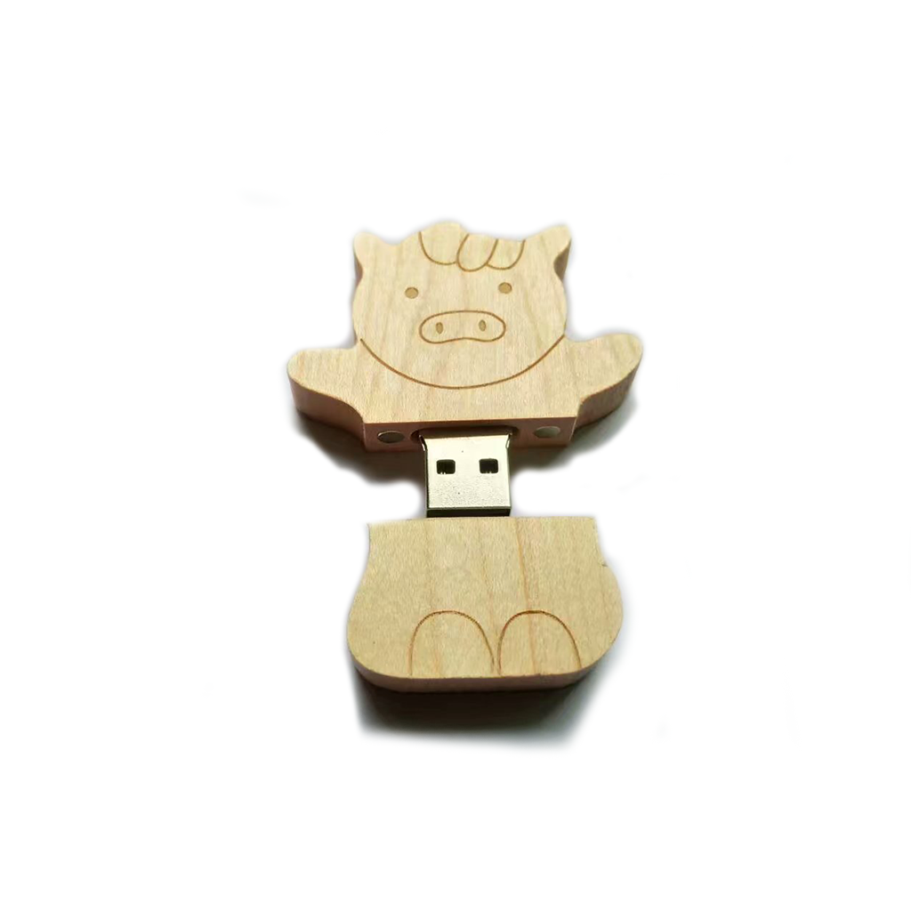 瀏海小豬木頭隨身碟 木質USB