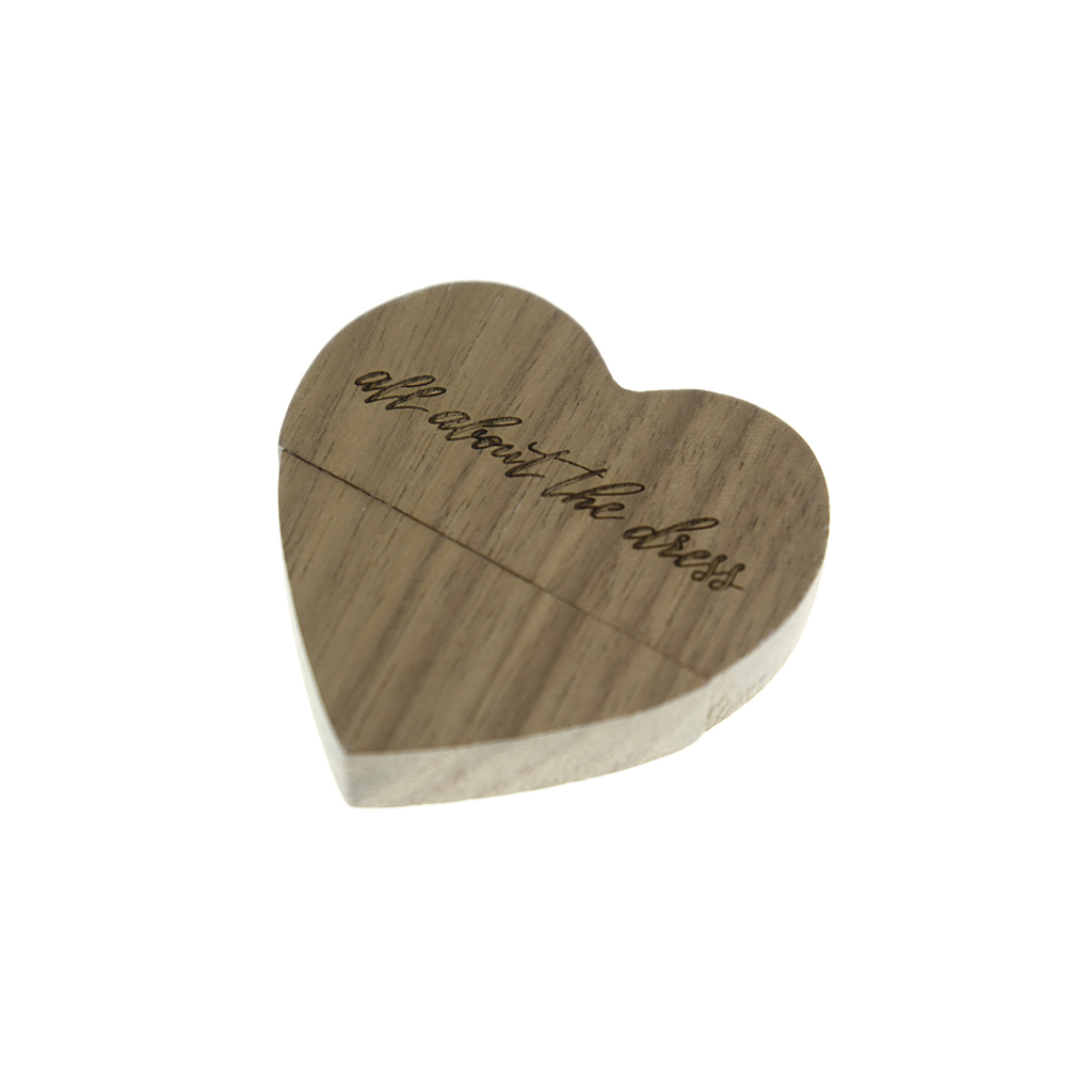 刻字愛心木頭USB 隨身碟客製-