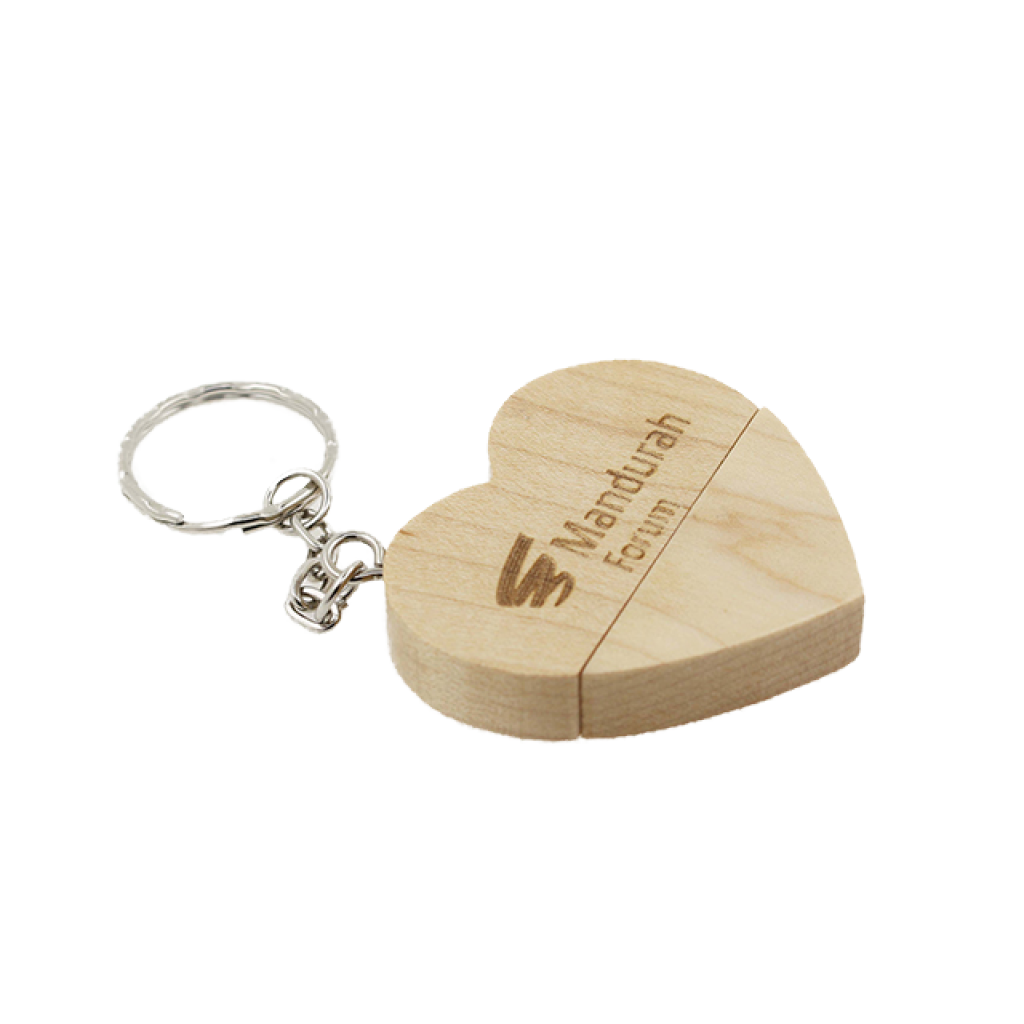 木質愛心吊飾隨身碟 婚禮小物-