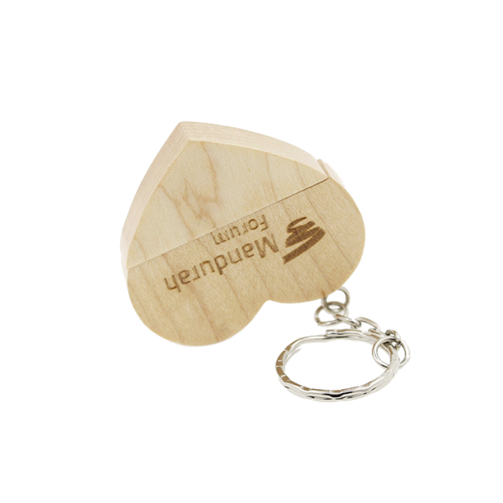 木質愛心吊飾隨身碟 婚禮小物-