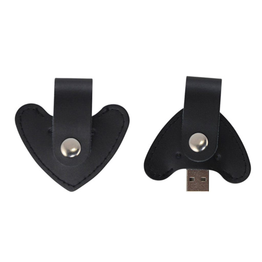 黑色皮革款隨身碟-