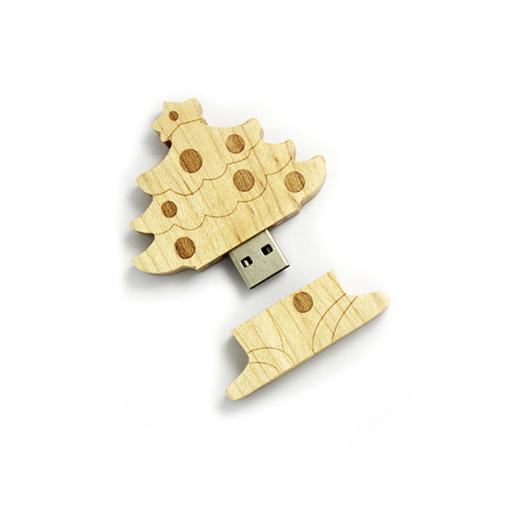 聖誕樹木質隨身碟-聖誕樹木質隨身碟